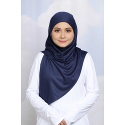 Tudung Adeela Active Tieback - Dark Blue